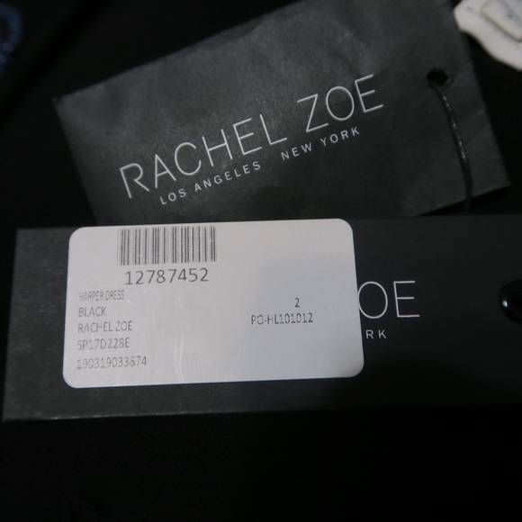 NEW Rachel Zoe Harper One Shoulder Mini Dress Cocktail Floral Embellished Black - Picture 7 of 11